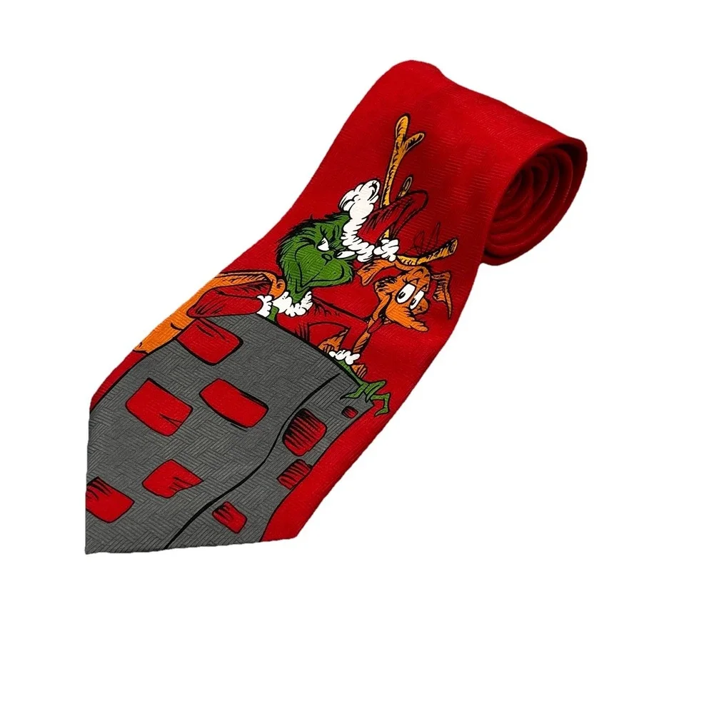 The Grinch Necktie Dr. Seuss Christmas Holiday‎ Ho Ho Ho! Novelty Tie